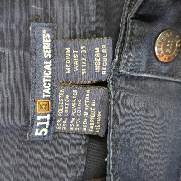 5.11 Tactical Pants Men's M Regular Navy Blue TDU Ripstop Cargo Adjustable Waist - Picture 9 of 13